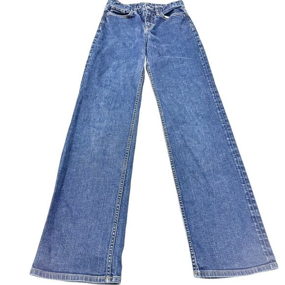 COS High Rise Loose Straight Full Length Dark Wash Denim Jeans Size 25 - Picture 2 of 10